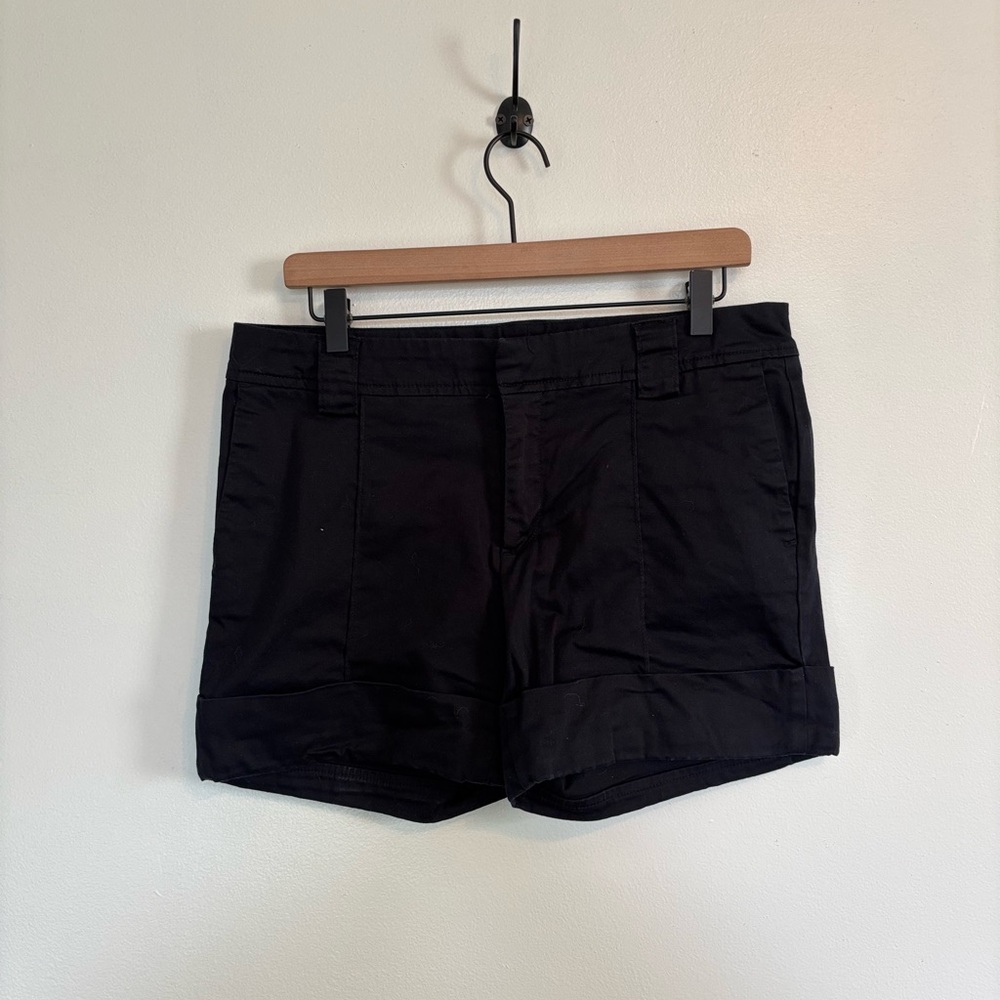 Ana black dressy shorts with side pockets and cuffed hem size 10